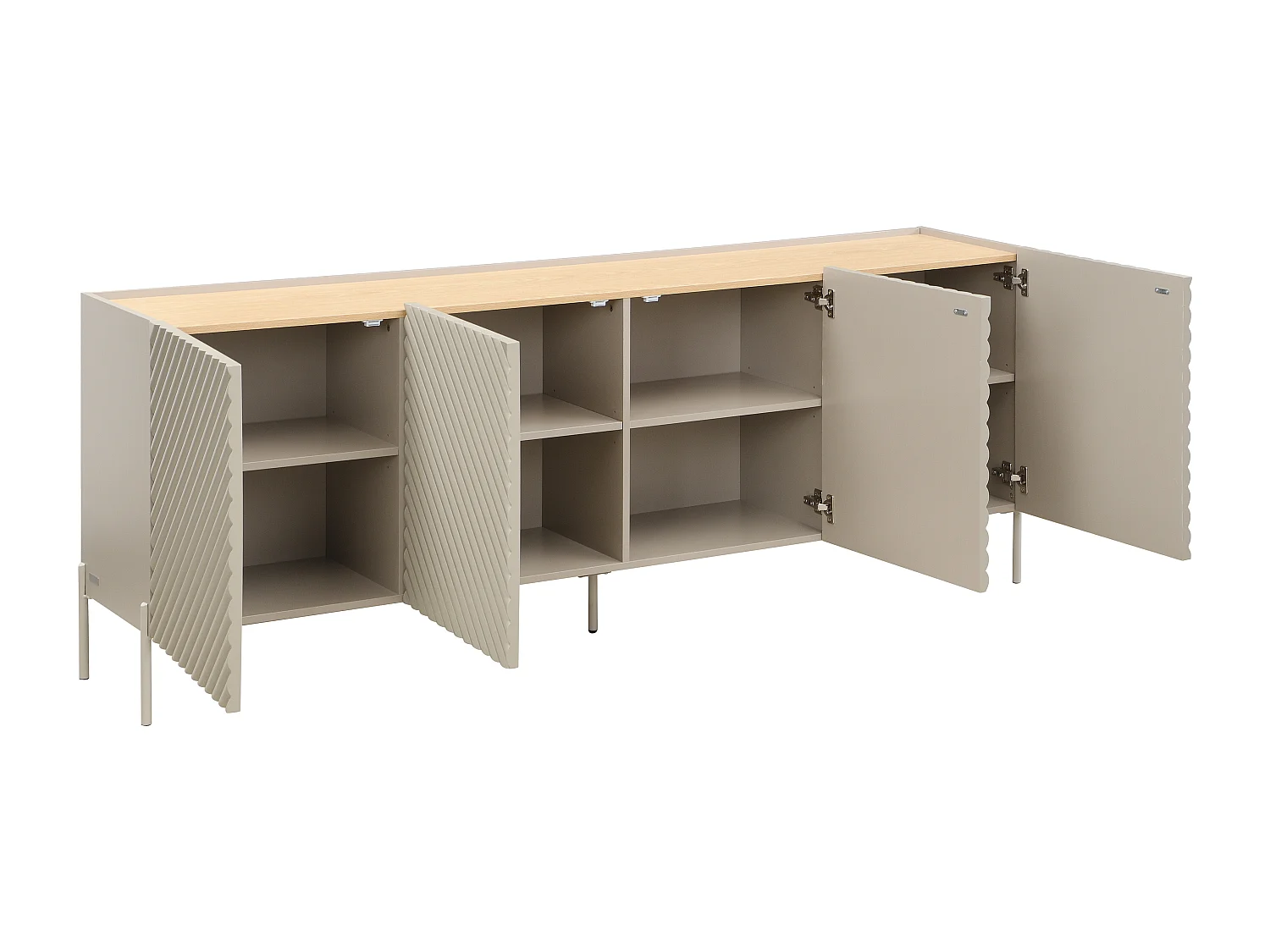 Buffet avec 4 portes en MDF - Beige et naturel clair - TASIBA