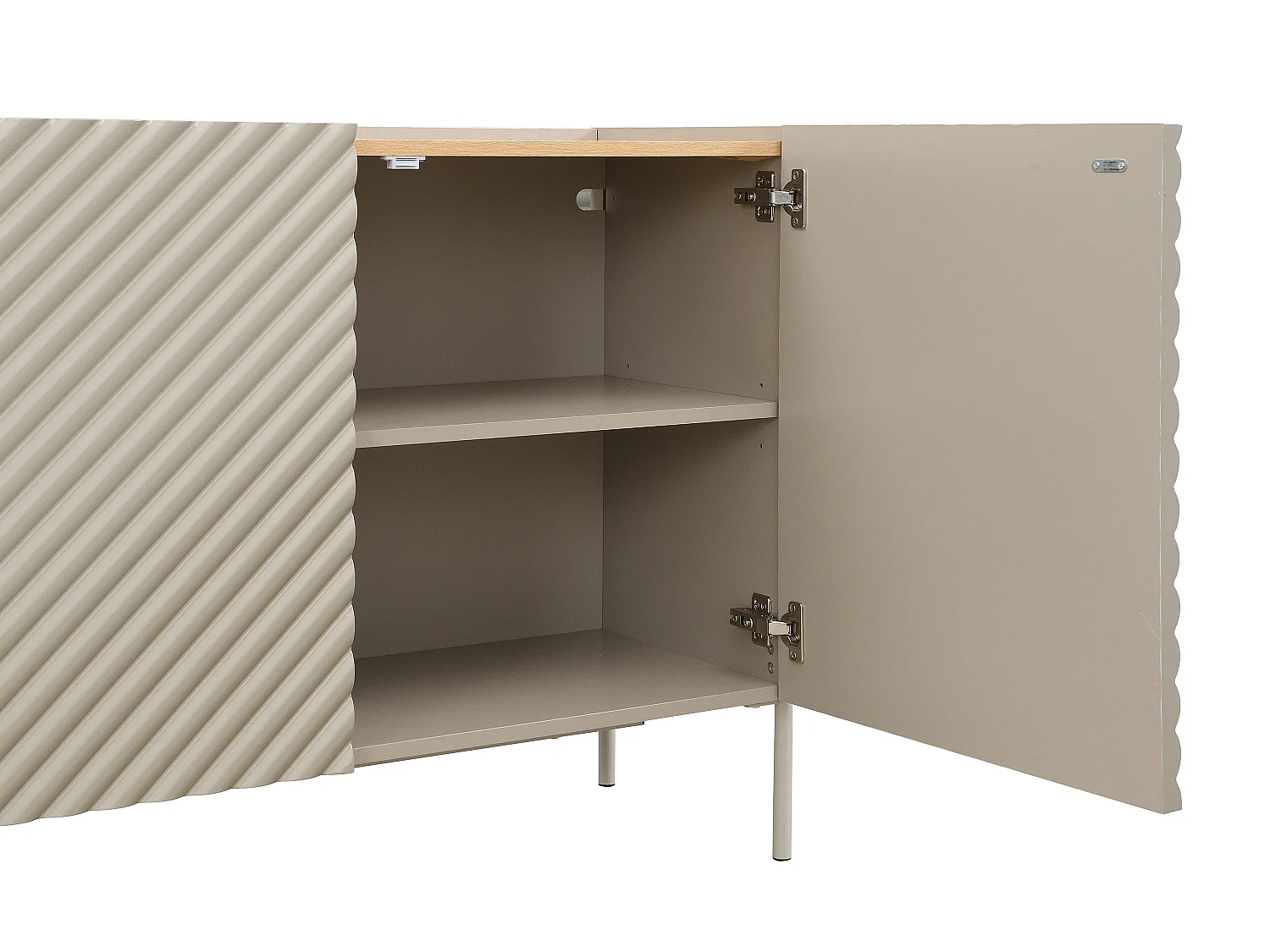 Buffet avec 4 portes en MDF - Beige et naturel clair - TASIBA