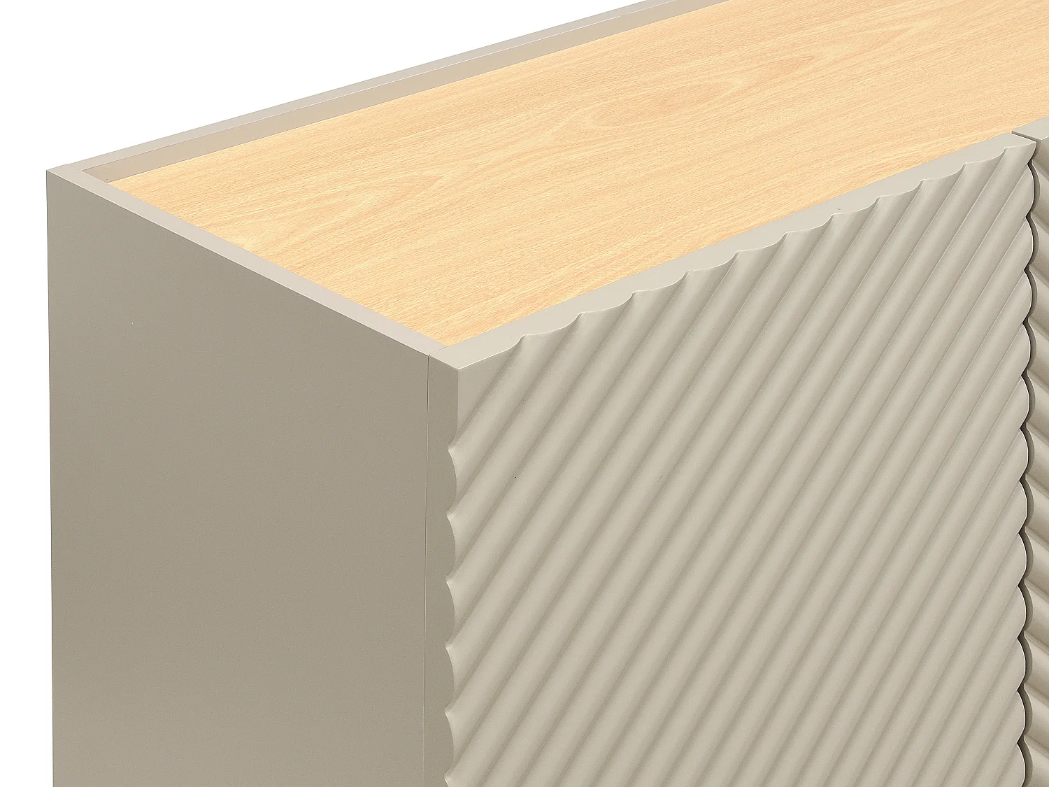 Buffet avec 4 portes en MDF - Beige et naturel clair - TASIBA