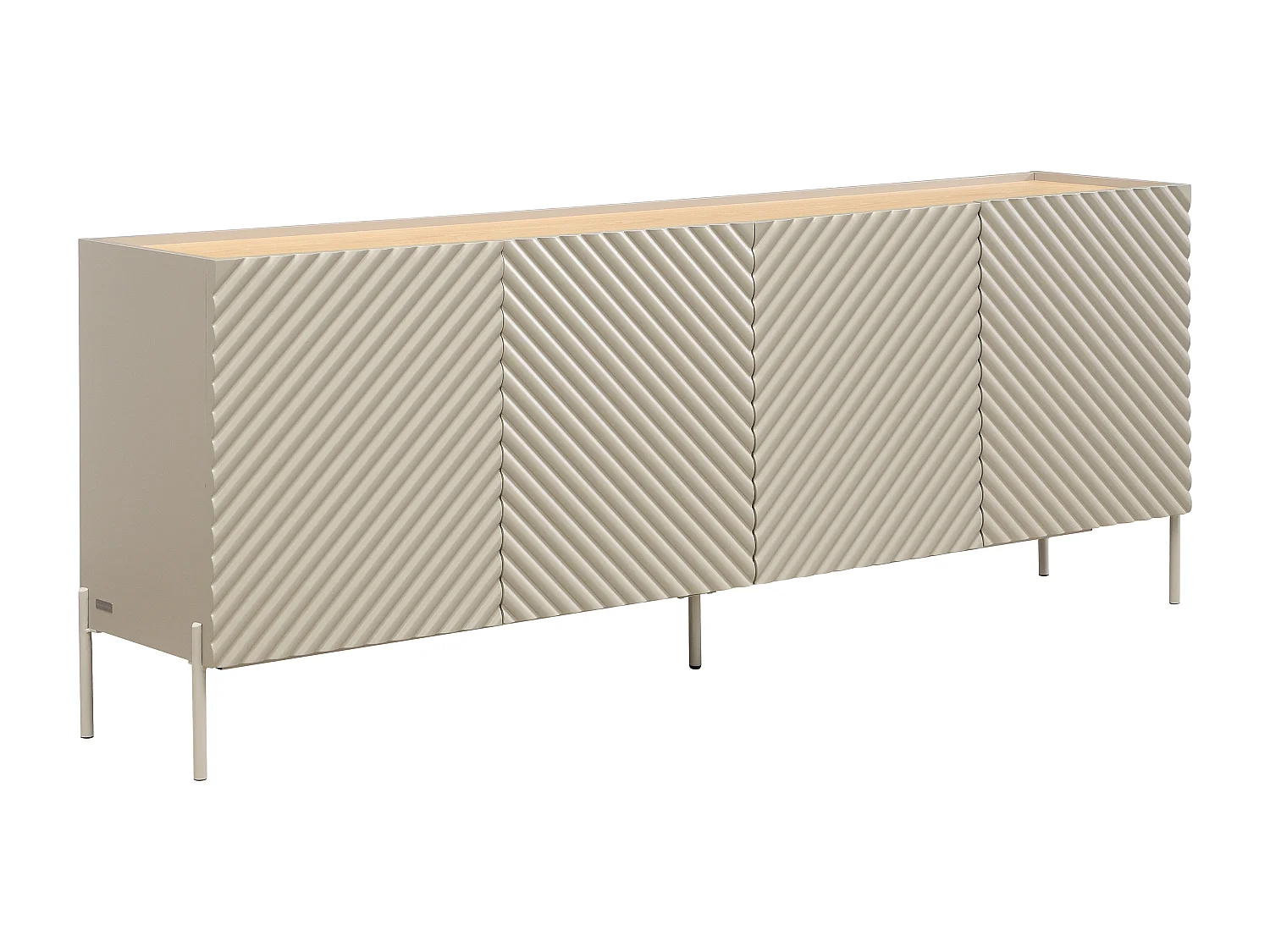 Buffet avec 4 portes en MDF - Beige et naturel clair - TASIBA