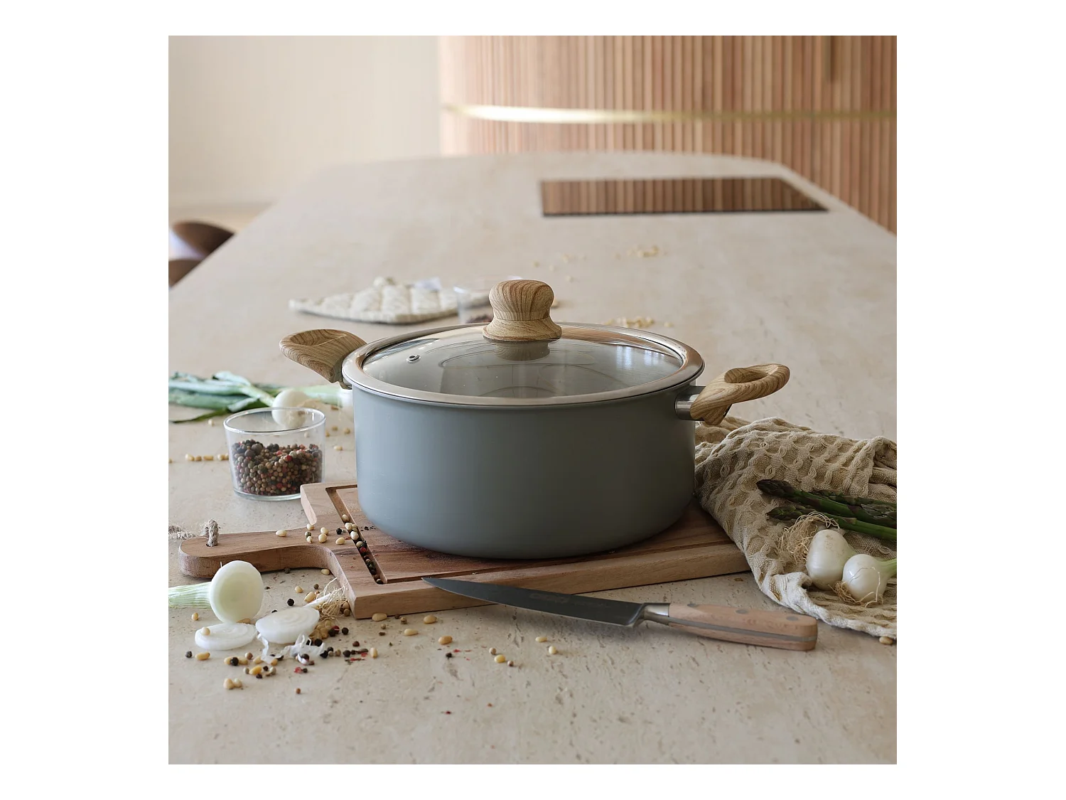 Menastyl - Set 8 Pieces Easynox En Acier Inoxydable Et Aluminium Brume