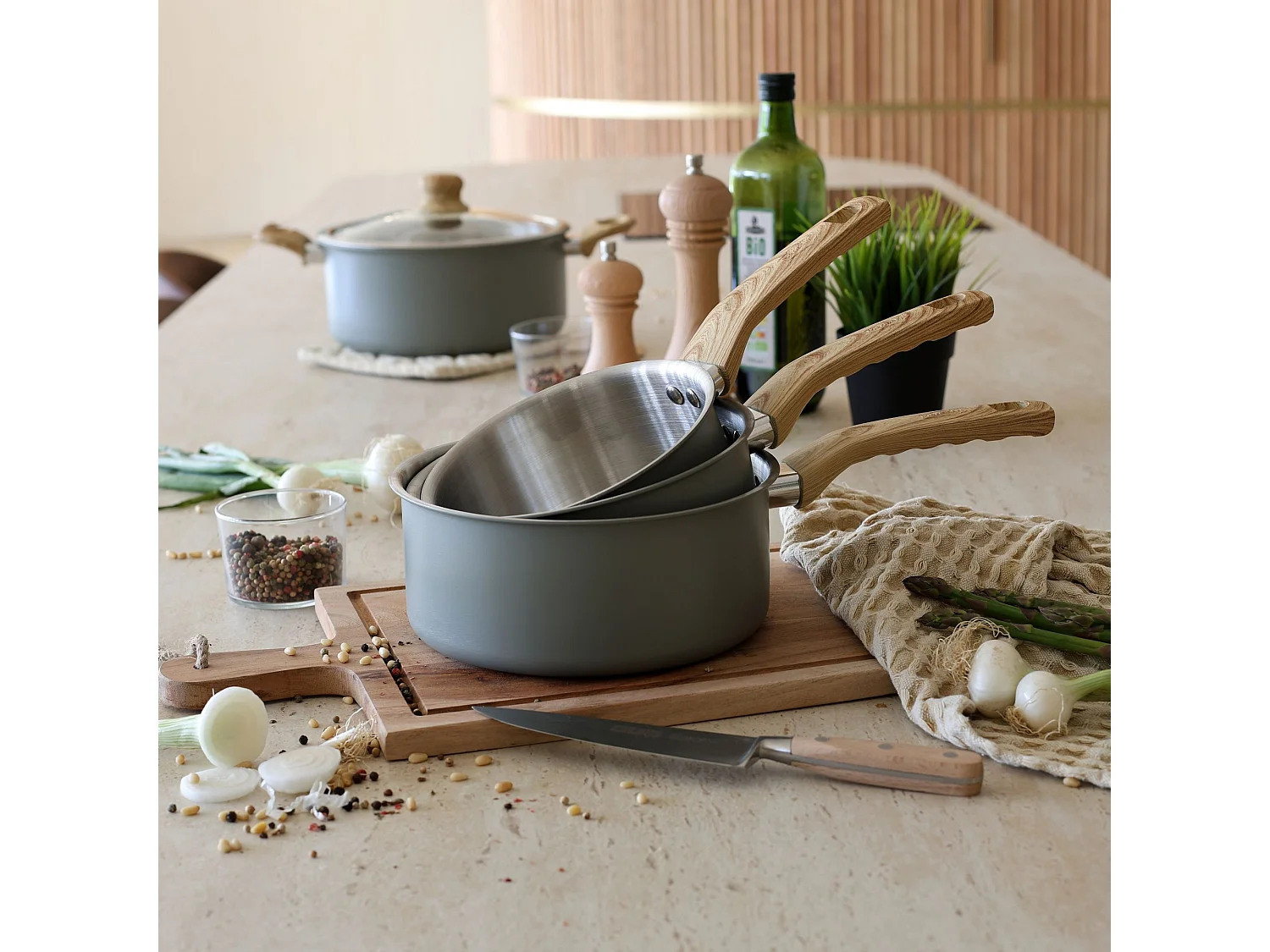 Menastyl - Set 8 Pieces Easynox En Acier Inoxydable Et Aluminium Brume