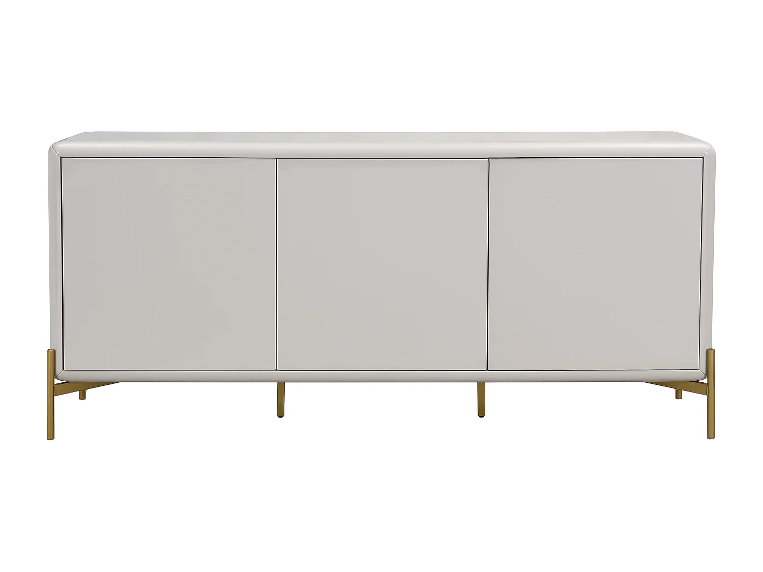 Buffet avec 3 portes en MDF - Beige et doré - LYBAKA