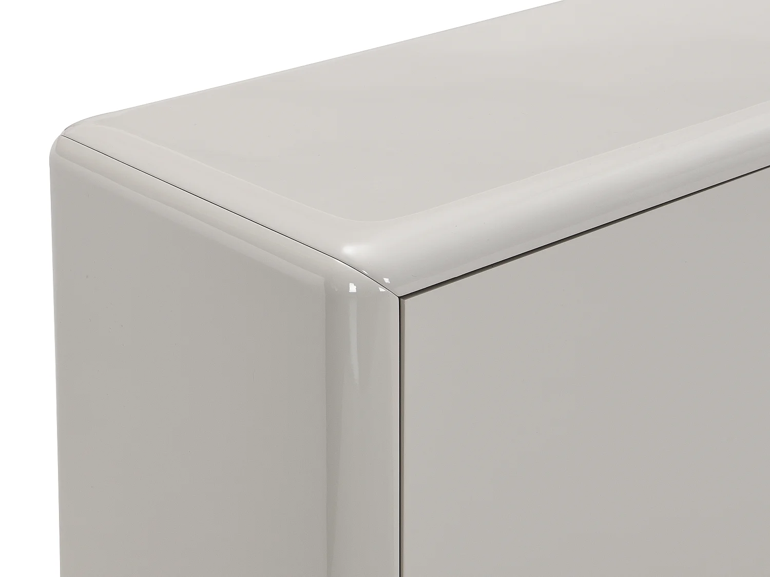 Buffet avec 3 portes en MDF - Beige et doré - LYBAKA