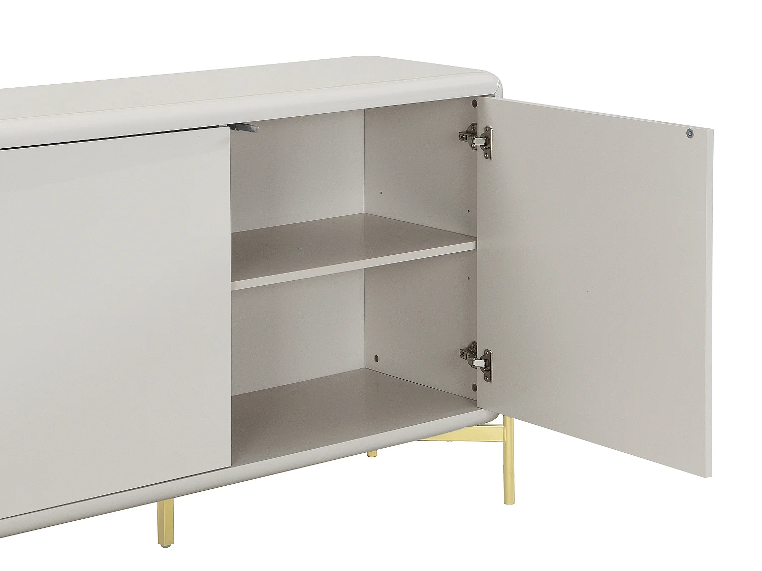 Buffet avec 3 portes en MDF - Beige et doré - LYBAKA