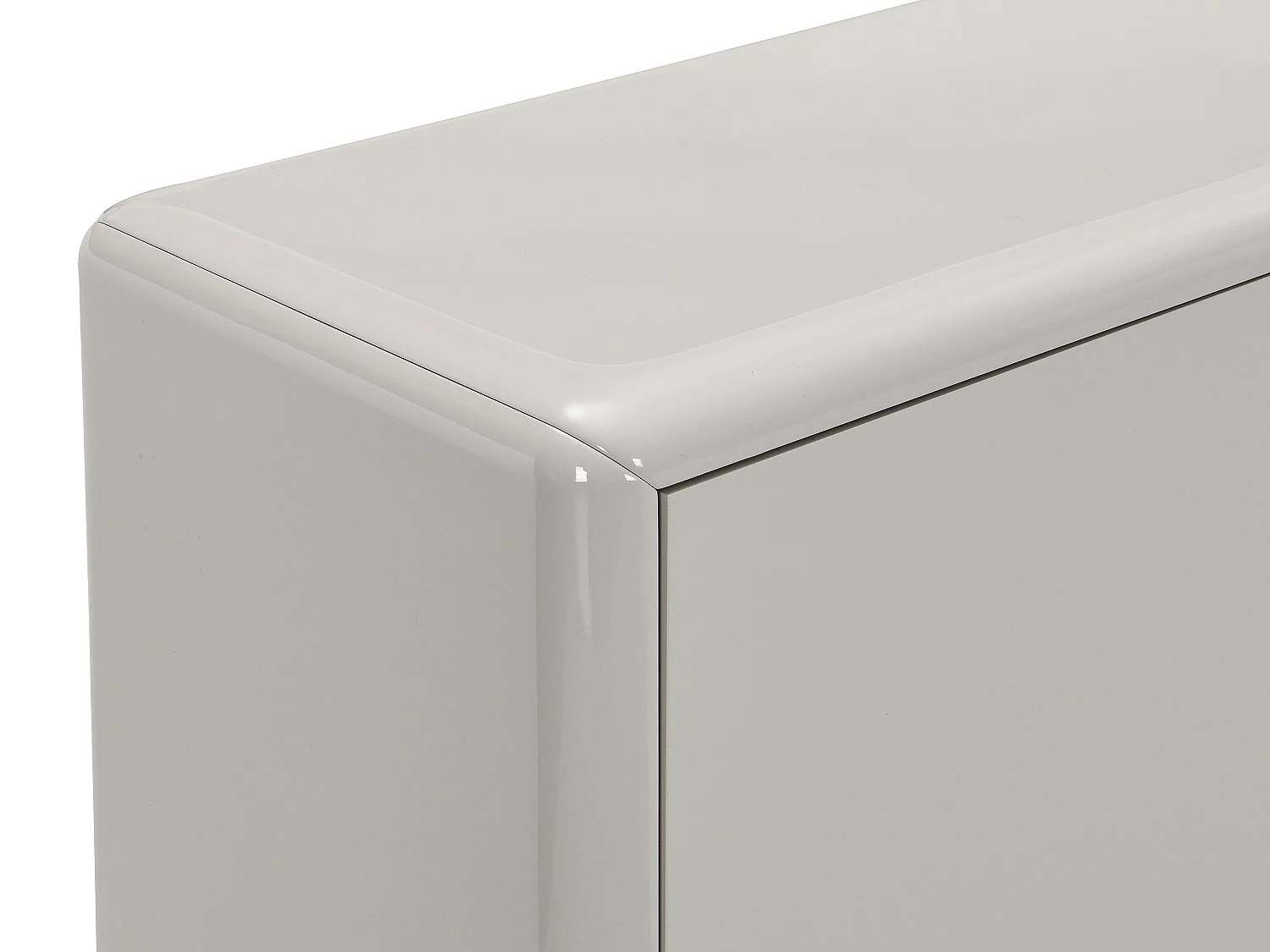 Buffet avec 3 portes en MDF - Beige et doré - LYBAKA