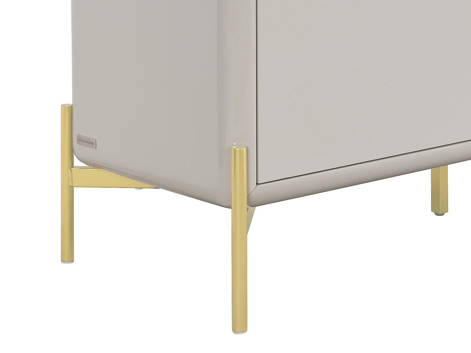 Buffet avec 3 portes en MDF - Beige et doré - LYBAKA