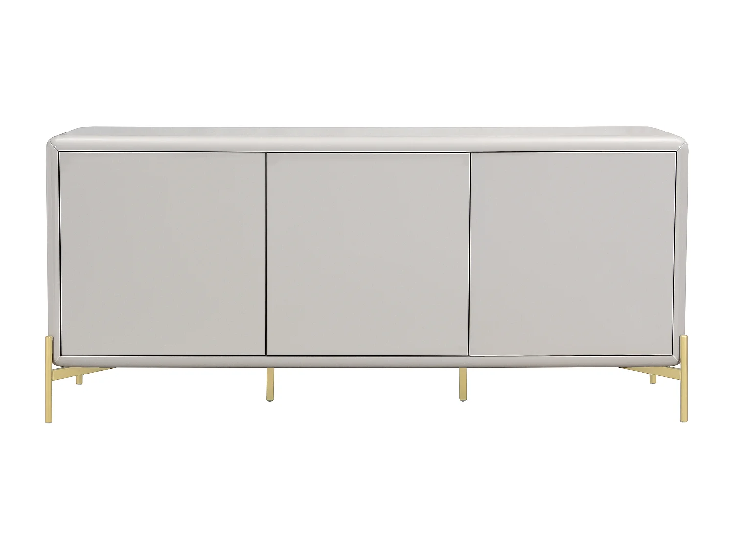 Buffet avec 3 portes en MDF - Beige et doré - LYBAKA