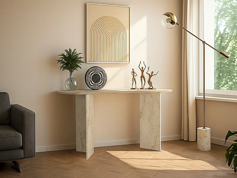 Consolle Effetto marmo Beige - TOPANIA