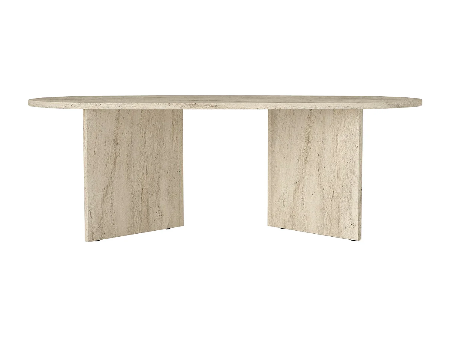 Table basse - Effet travertin beige - TOPANIA