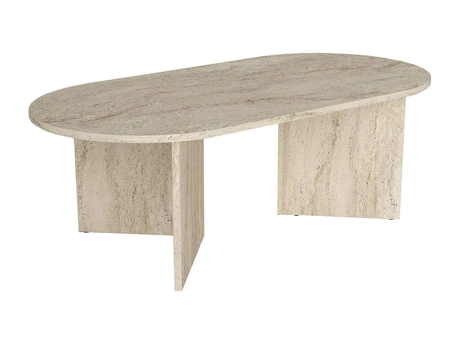 Table basse - Effet travertin beige - TOPANIA