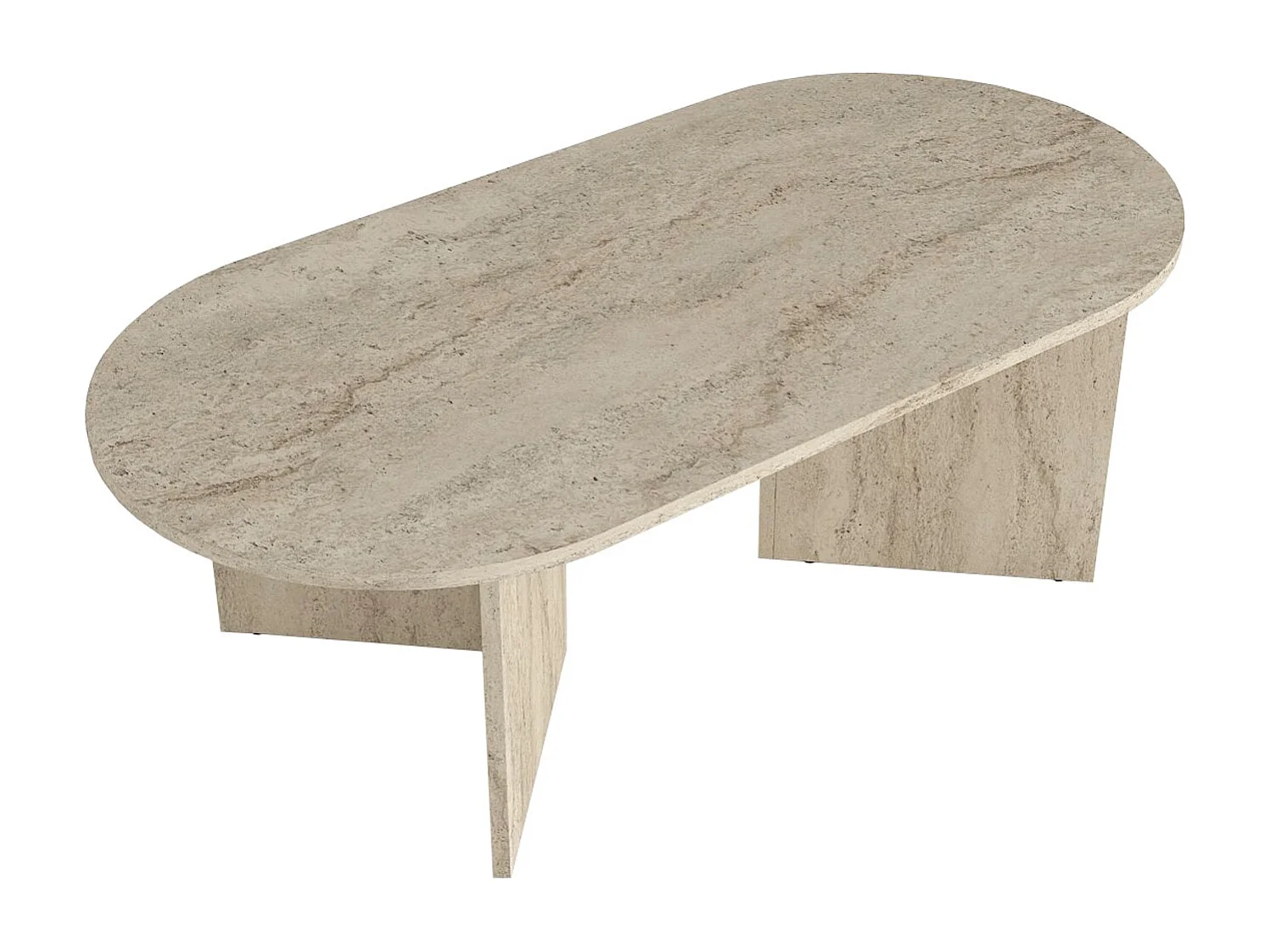 Table basse - Effet travertin beige - TOPANIA