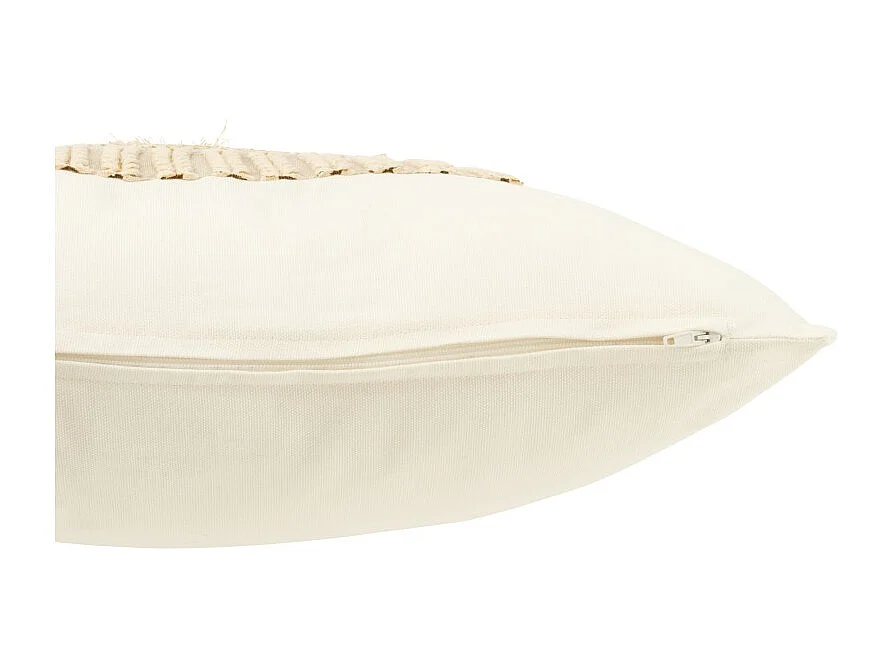 Cojín cuadrado de algodón beige 45x45x12 cm