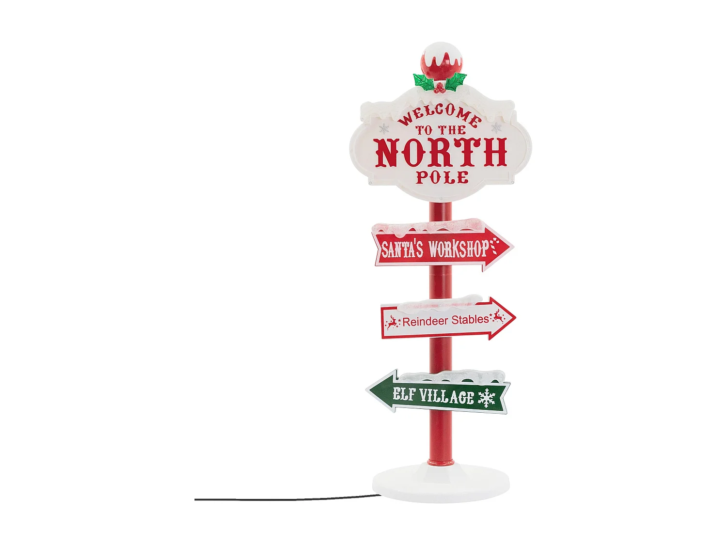 ECD Germany Segnaletica decorativa per Natale con 59 led 95 cm multicolore cartello direzionale con 4 tavole per interno esterno decorazioni natalizie