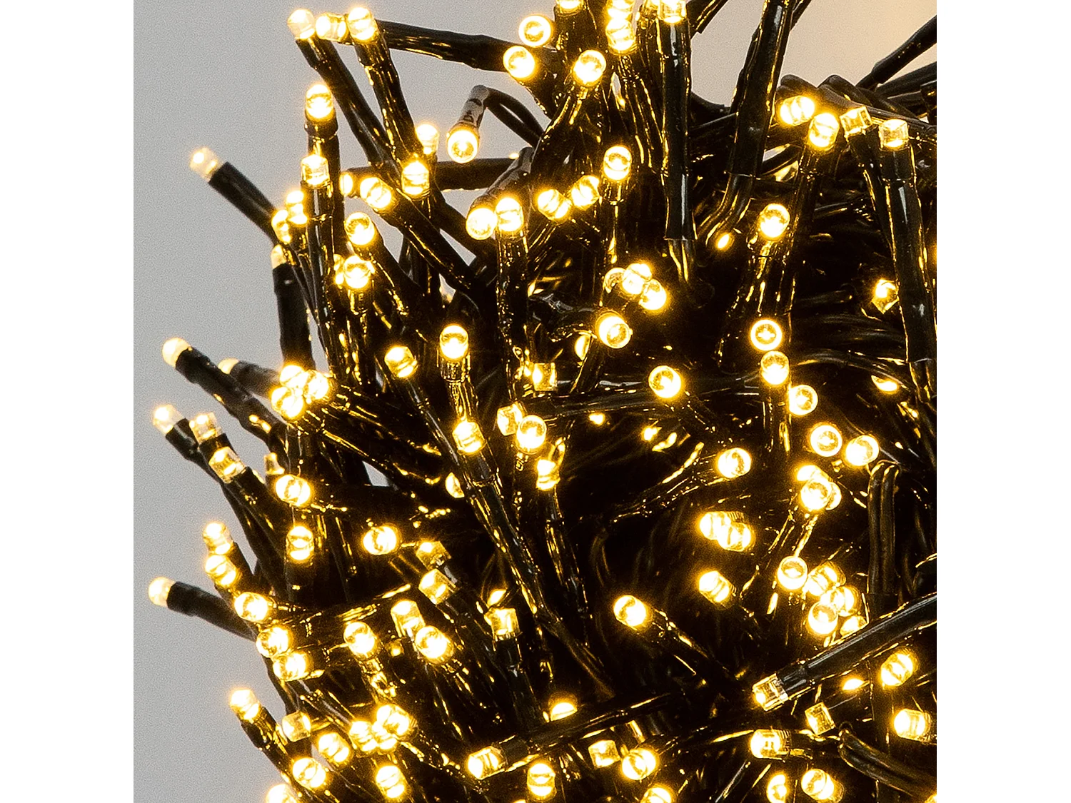 ECD Germany Catena luminosa a grappolo 11 m 1512 LED bianco caldo con timer 8 modalità illuminazione decorazioni natalizie IP44 luci cluster di Natale