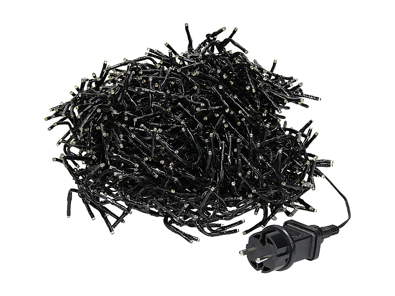 Guirlande lumineuse LED Cluster 11m 1512 LEDs blanc chaud avec minuterie 8 modes d'éclairage alimentation électrique IP44 chaîne en grappe de Noël