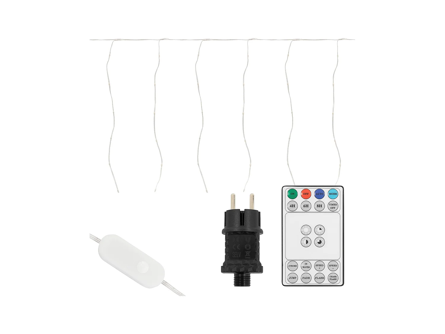 Rideau lumineux de noël 300 cm 120 led diy blanc chaud avec minuterie et 19 modes d'éclairage guirlande lumineuse à suspendre intérieur et extérieur