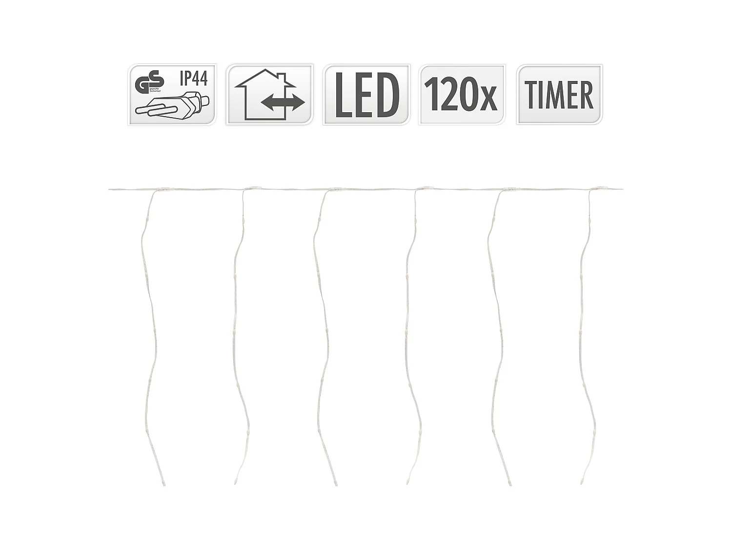 Rideau lumineux de noël 300 cm 120 led diy blanc chaud avec minuterie et 19 modes d'éclairage guirlande lumineuse à suspendre intérieur et extérieur