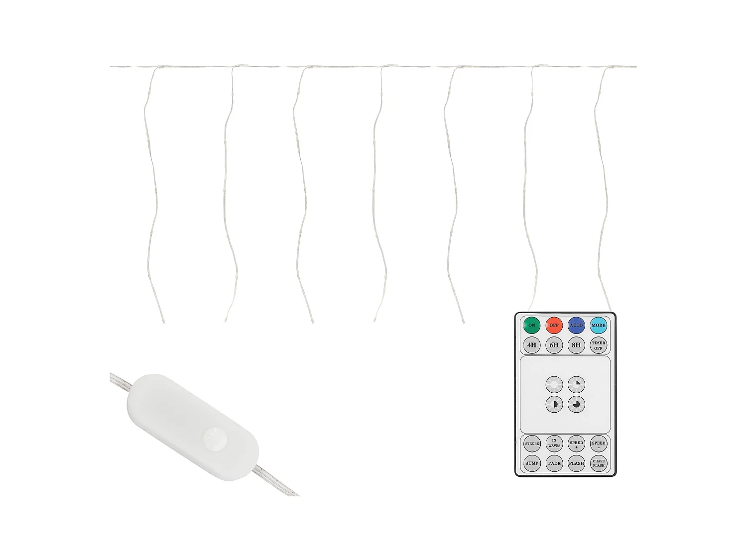ECD Germany LED Lichtervorhang 300 cm 120 LEDs Warmweiß inkl. Timer 19 Leuchtmodi Weihnachtsdeko Vorhang für Innen/Außen Weihnachten LED Lichterkette