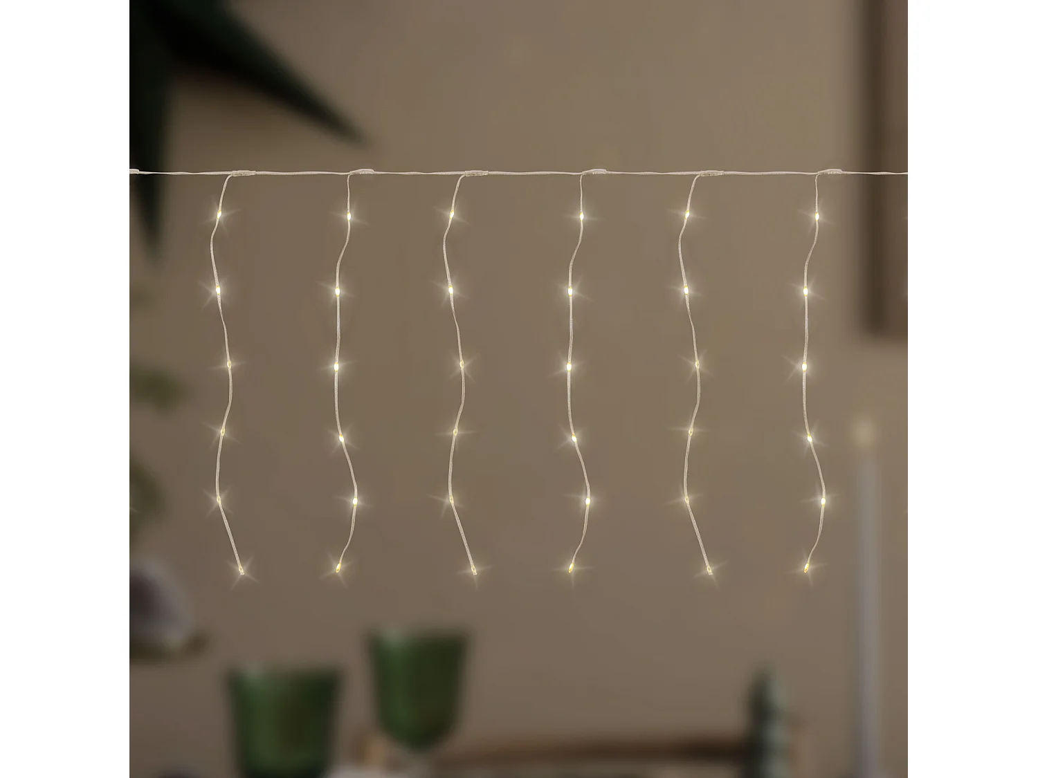 Rideau lumineux de noël 300 cm 120 led diy blanc chaud avec minuterie et 19 modes d'éclairage guirlande lumineuse à suspendre intérieur et extérieur