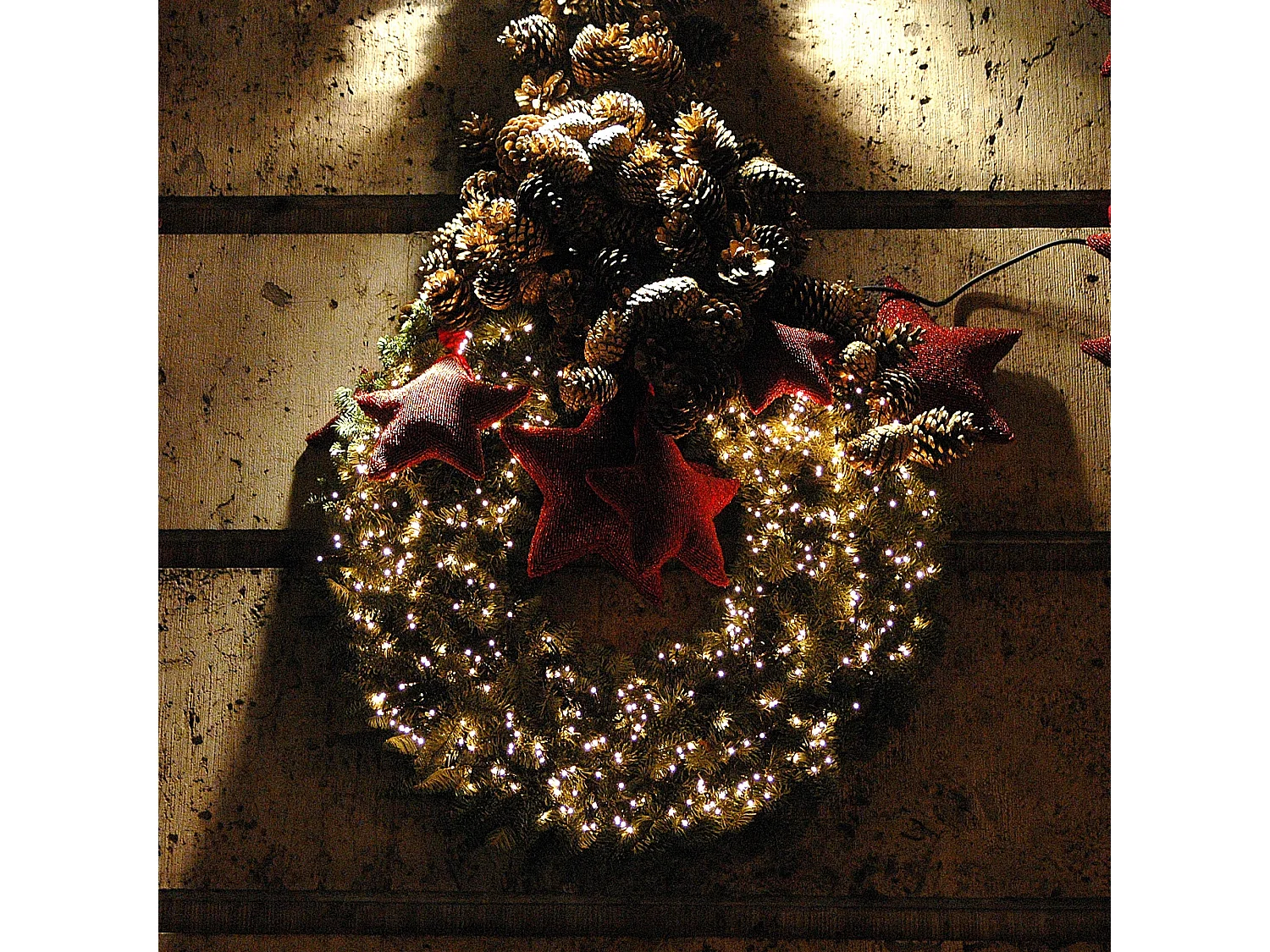 ECD Germany Catena luminosa a grappolo 5,5 m 768 LED bianco caldo con timer IP44 luci cluster per albero di Natale interni esterni lucine decorative