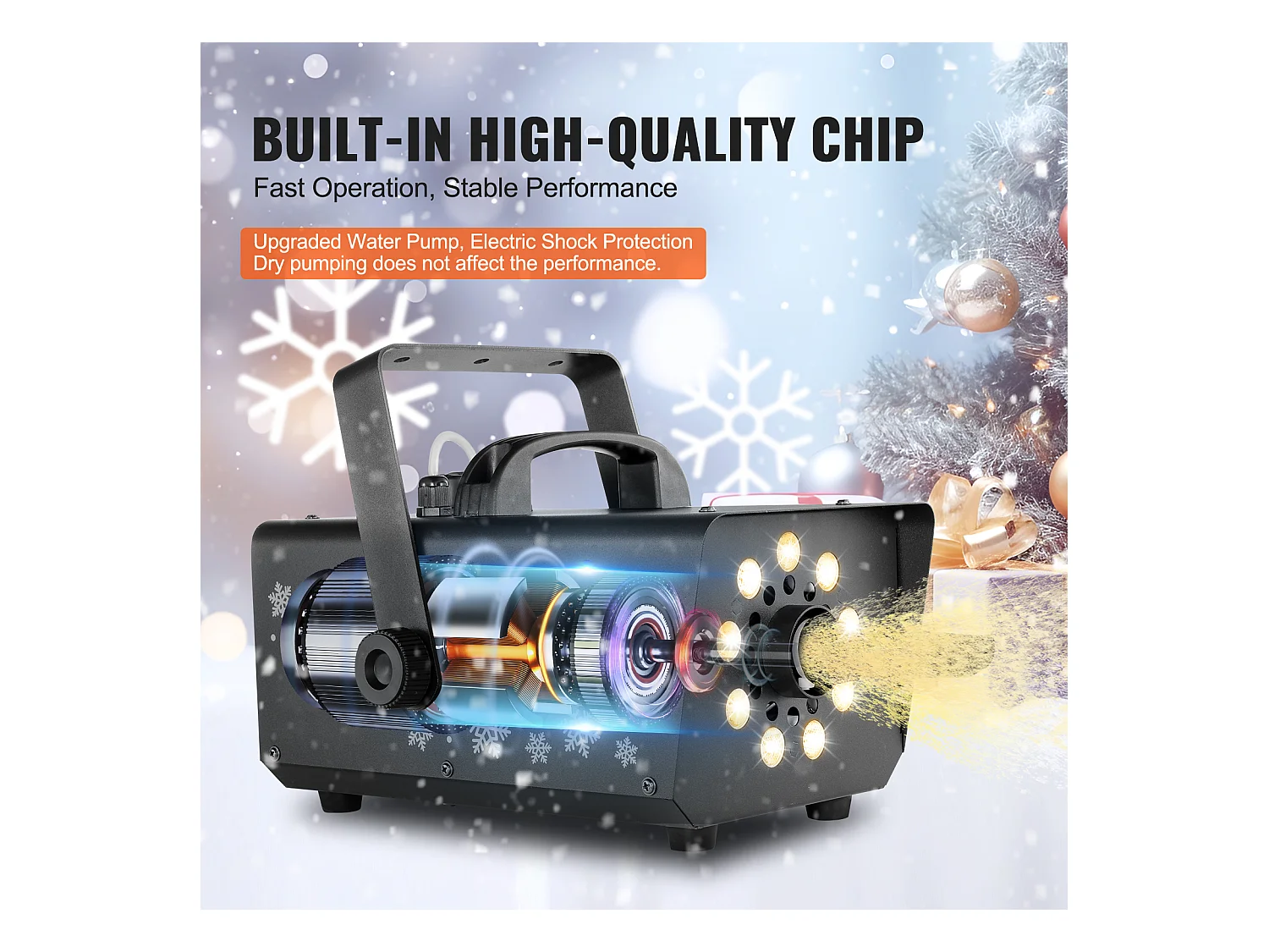 Machine à Neige SucceBuy 800 W avec Éclairage LED pour Événements - Crée une Ambiance Hivernale et Féerique Instantanément