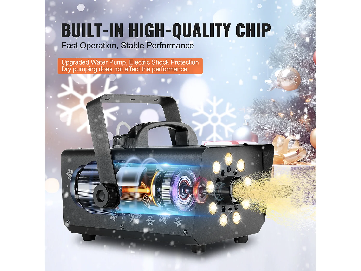 Machine à Neige SucceBuy 800 W avec Éclairage LED pour Événements - Crée une Ambiance Hivernale et Féerique Instantanément