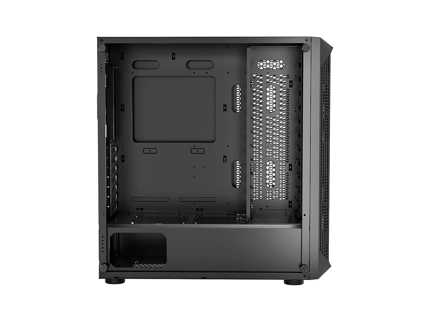 Obudowa PC Gaming SucceBuy, Mid Tower, Zoptymalizowany Przepływ Powietrza, Ochrona przed Kurzem, 4 Wentylatory 12cm, Pasujące do GPU do 27cm Długości