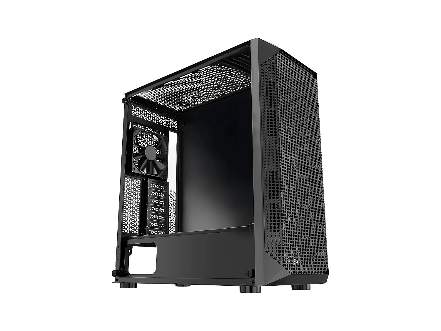Obudowa PC Gaming SucceBuy, Mid Tower, Zoptymalizowany Przepływ Powietrza, Ochrona przed Kurzem, 4 Wentylatory 12cm, Pasujące do GPU do 27cm Długości