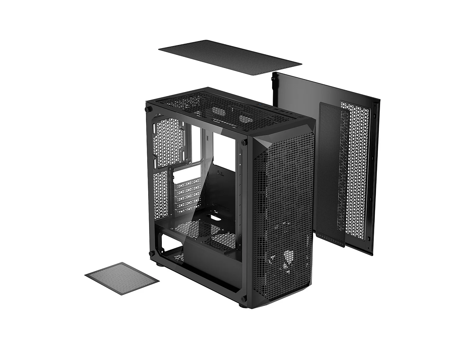 Obudowa PC Gaming SucceBuy, Mid Tower, Zoptymalizowany Przepływ Powietrza, Ochrona przed Kurzem, 4 Wentylatory 12cm, Pasujące do GPU do 27cm Długości
