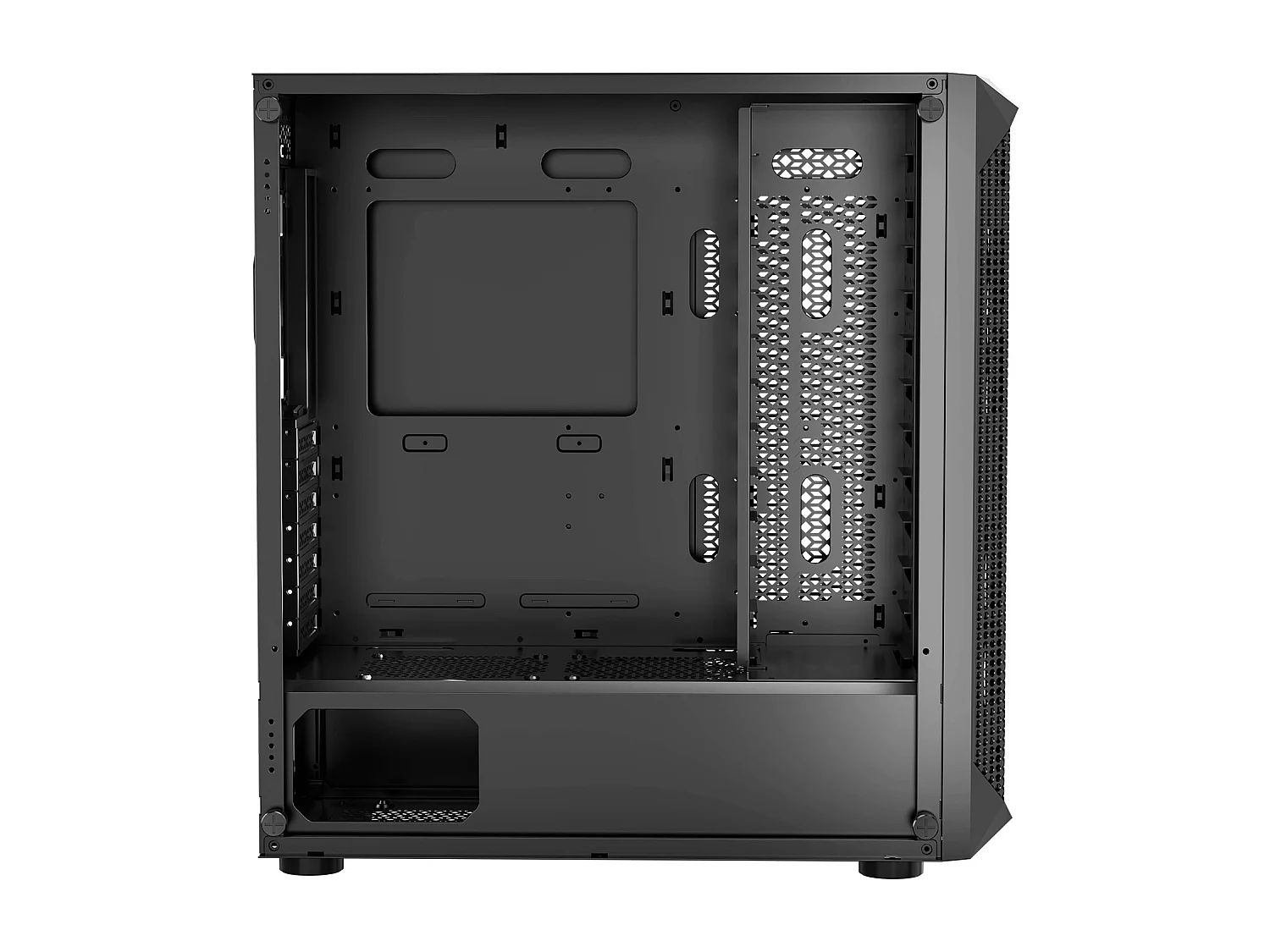 Boîtier PC Gaming SucceBuy, Tour Moyenne, Flux d'Air Optimisé, Protection contre la Poussière, 4 Ventilateurs de 12cm, Adapté aux GPU jusqu'à 27cm de Long