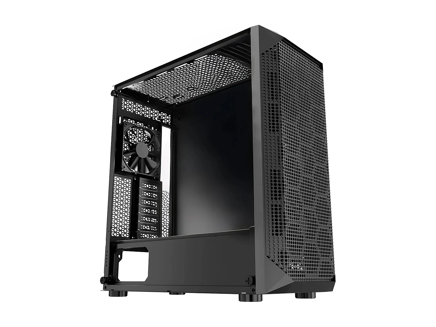 Boîtier PC Gaming SucceBuy, Tour Moyenne, Flux d'Air Optimisé, Protection contre la Poussière, 4 Ventilateurs de 12cm, Adapté aux GPU jusqu'à 27cm de Long
