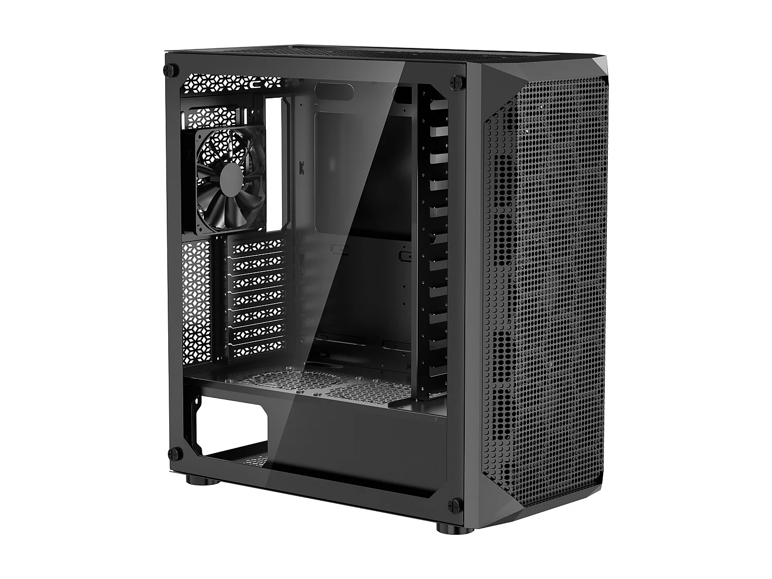 Boîtier PC Gaming SucceBuy, Tour Moyenne, Flux d'Air Optimisé, Protection contre la Poussière, 4 Ventilateurs de 12cm, Adapté aux GPU jusqu'à 27cm de Long