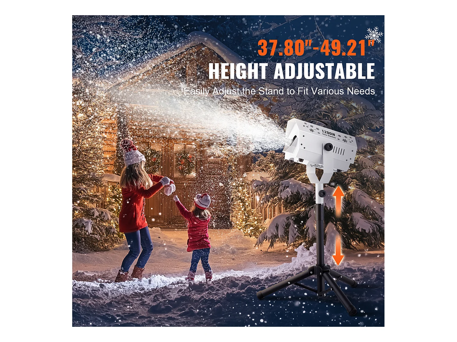 Macchina per Neve SucceBuy 1200 W con Supporto Regolabile - Perfetta per Feste al Chiuso ed Eventi all'Aperto