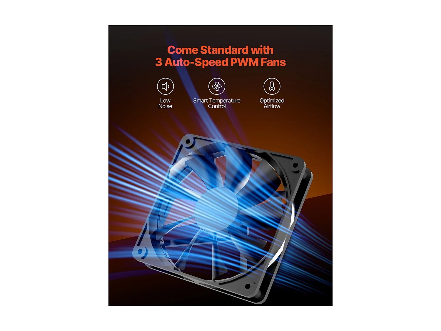 Gabinete PC SucceBuy Gaming Torre Completa, Protetor Magnético de Poeira, 3 Ventoinhas PWM de 14 cm, Adequado para GPU até 41 cm de Comprimento