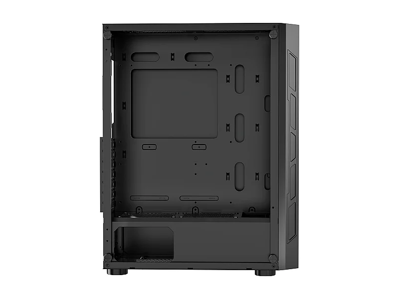 PC-Gaming-behuizing SucceBuy, Midi Tower, Gehard Glas Paneel, Stoffilter, 3 ARGB-ventilatoren 12cm, Compatibel met GPU tot 32cm Lengte