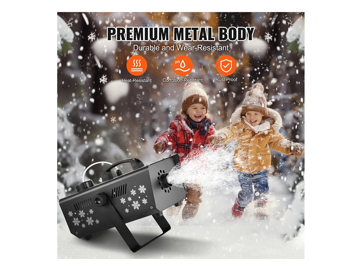 Machine à Neige SucceBuy 650 W pour les Vacances - Apporte la Magie de l'Hiver à Vos Célébrations Familiales