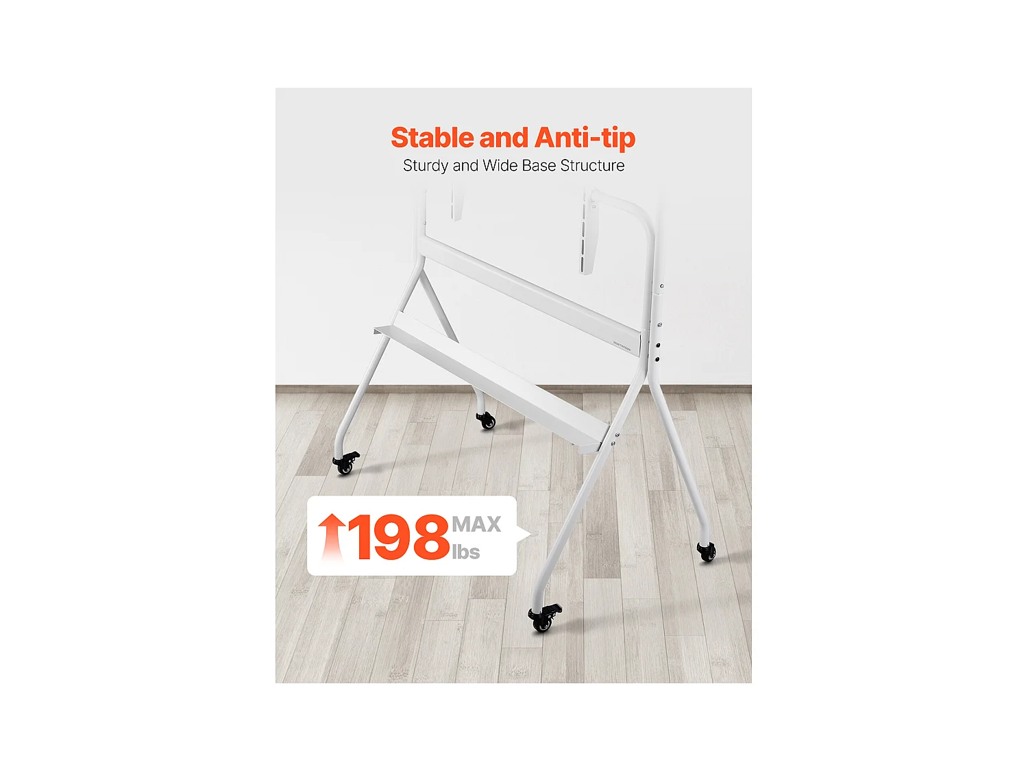 Support TV à Roulettes SucceBuy Chariot TV Mobile et Support Télé sur Pied Portable, Pour Téléviseurs/LED/LCD/OLED de 889 à 2540 mm, Jusqu'à 90 kg