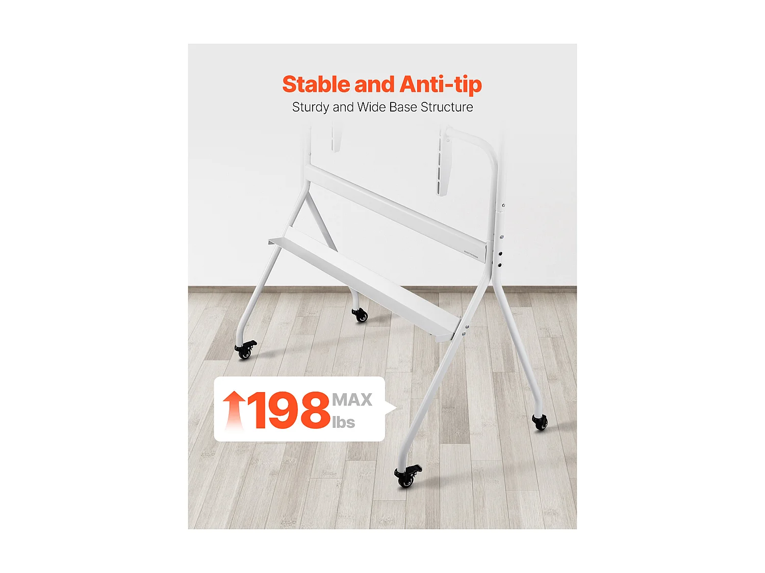 Support TV à Roulettes SucceBuy Chariot TV Mobile et Support Télé sur Pied Portable, Pour Téléviseurs/LED/LCD/OLED de 889 à 2540 mm, Jusqu'à 90 kg