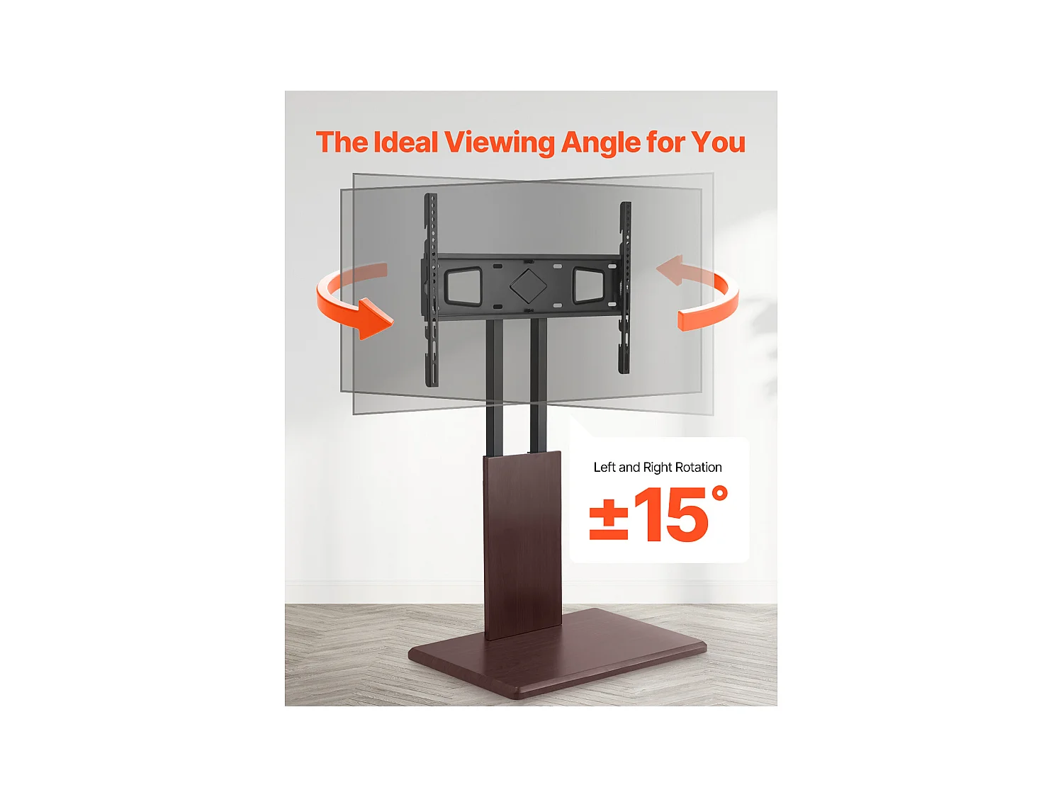 Support TV à Roulettes Universel SucceBuy Chariot TV Mobile avec Multiprise, Pivotant et Hauteur Réglable, Jusqu'à 45 kg, Pour Écrans 812,8-1778 mm