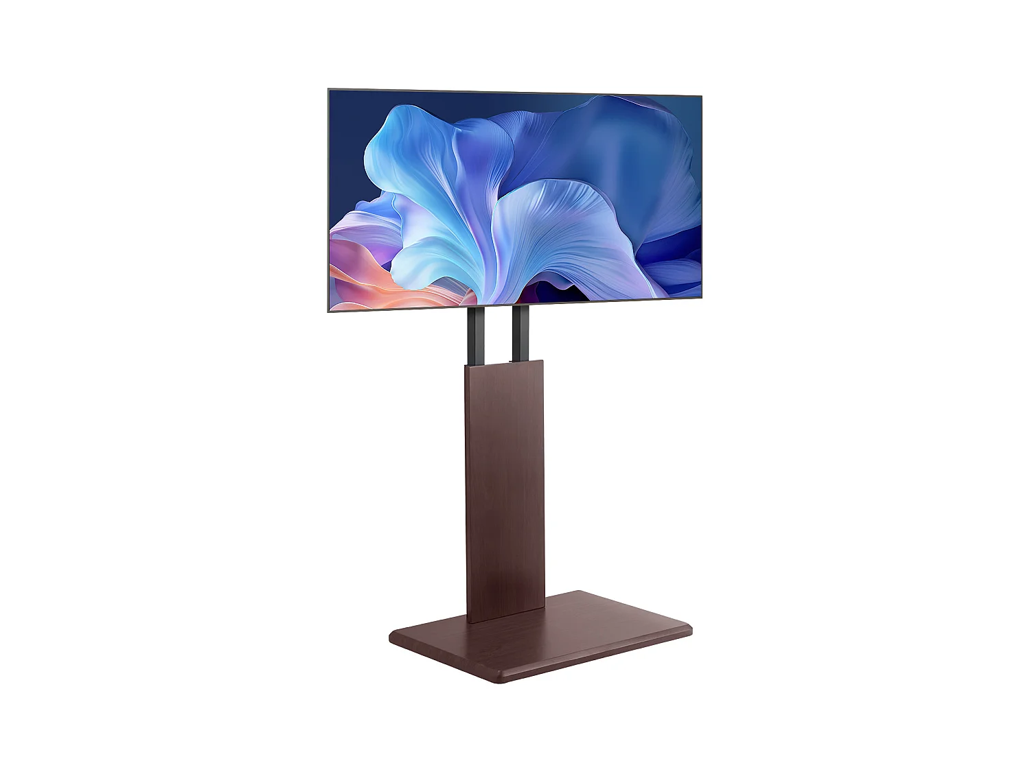 Support TV à Roulettes Universel SucceBuy Chariot TV Mobile avec Multiprise, Pivotant et Hauteur Réglable, Jusqu'à 45 kg, Pour Écrans 812,8-1778 mm