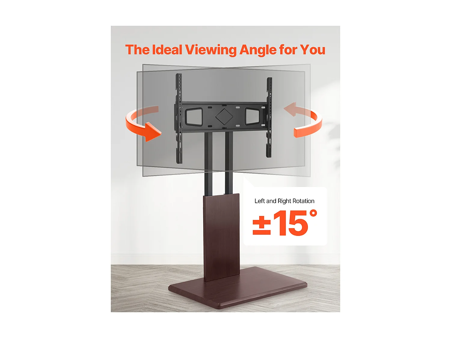 Support TV à Roulettes Universel SucceBuy Chariot TV Mobile avec Multiprise, Pivotant et Hauteur Réglable, Jusqu'à 45 kg, Pour Écrans 812,8-1778 mm