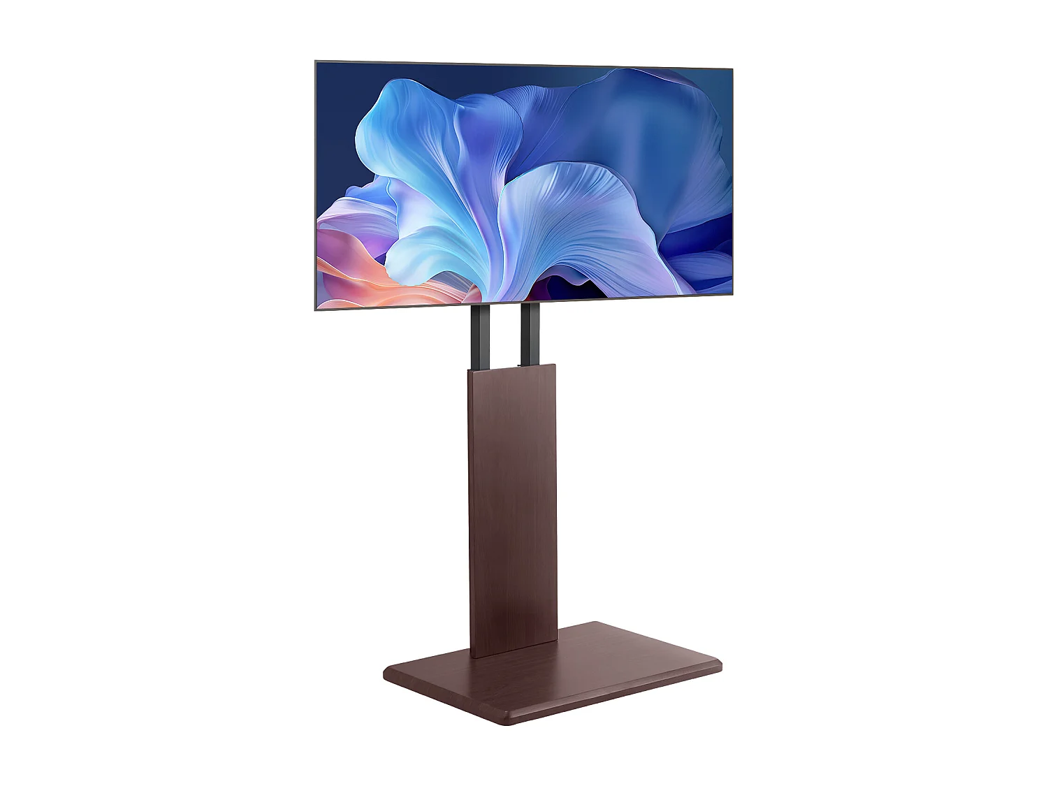 Support TV à Roulettes Universel SucceBuy Chariot TV Mobile avec Multiprise, Pivotant et Hauteur Réglable, Jusqu'à 45 kg, Pour Écrans 812,8-1778 mm