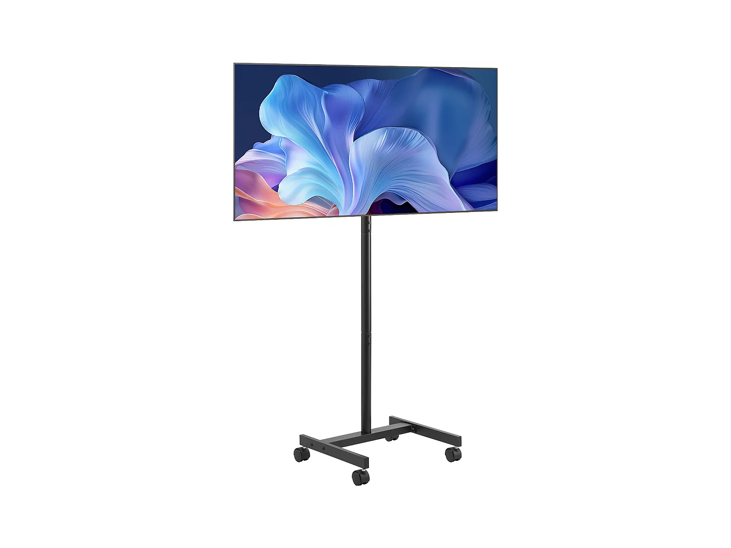 TV-Standaard op Wieltjes SucceBuy Mobiele TV-Wagen en Draagbare TV-Standaard op Voet, Voor TV's/LED/LCD/OLED van 431,8 tot 1397 mm, Tot 20 kg