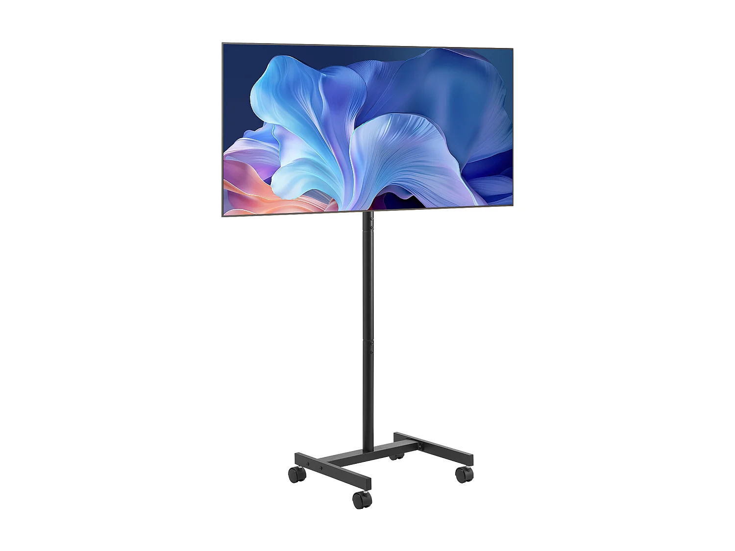 TV-Standaard op Wieltjes SucceBuy Mobiele TV-Wagen en Draagbare TV-Standaard op Voet, Voor TV's/LED/LCD/OLED van 431,8 tot 1397 mm, Tot 20 kg