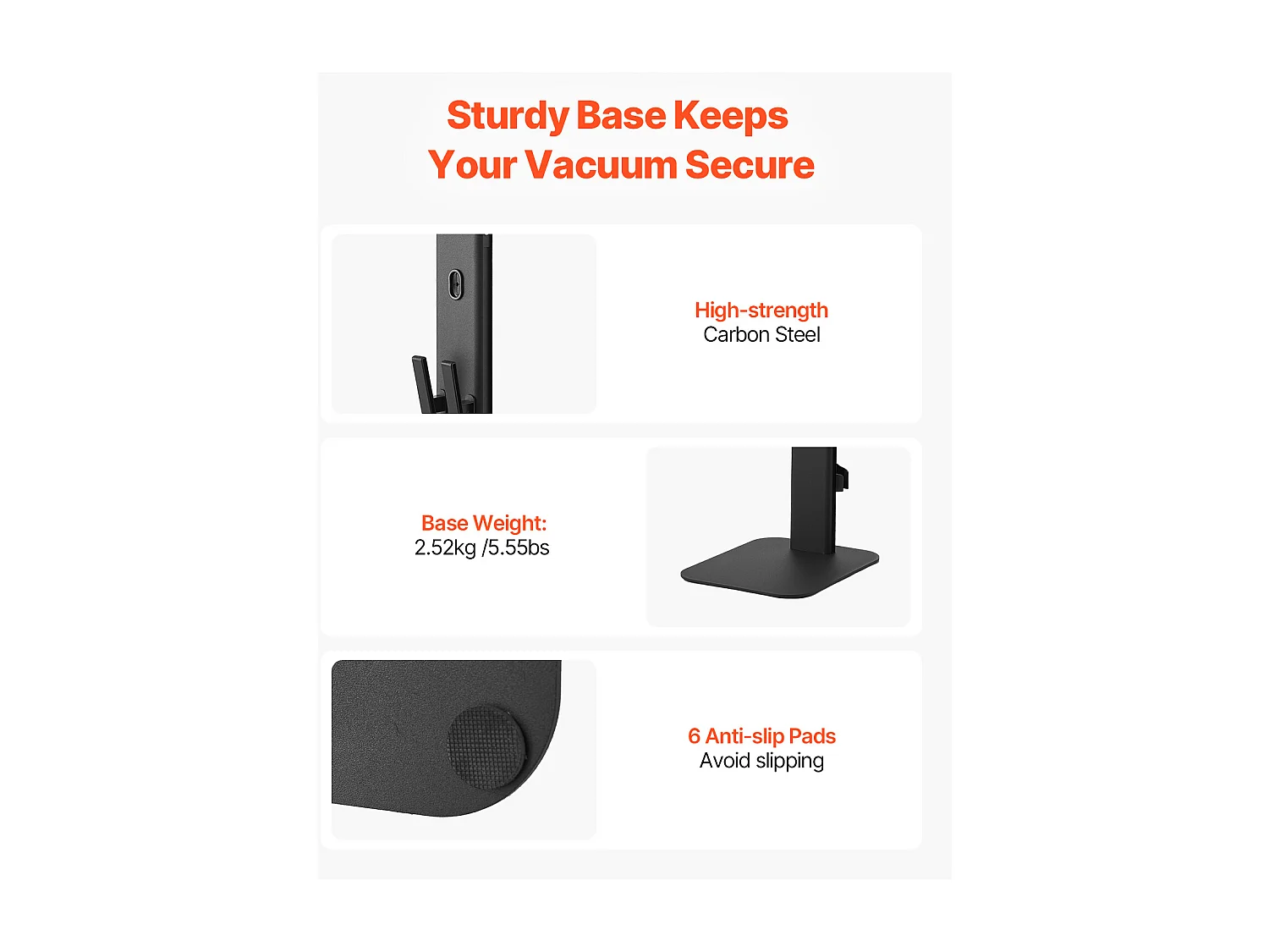 Support d'Aspirateur pour Dyson SucceBuy Compatible avec G5, V15, V12, V11, V10, V8, V7, V6, Porte-aspirateur Vertical avec Accessoires, 6 Crochets, Noir