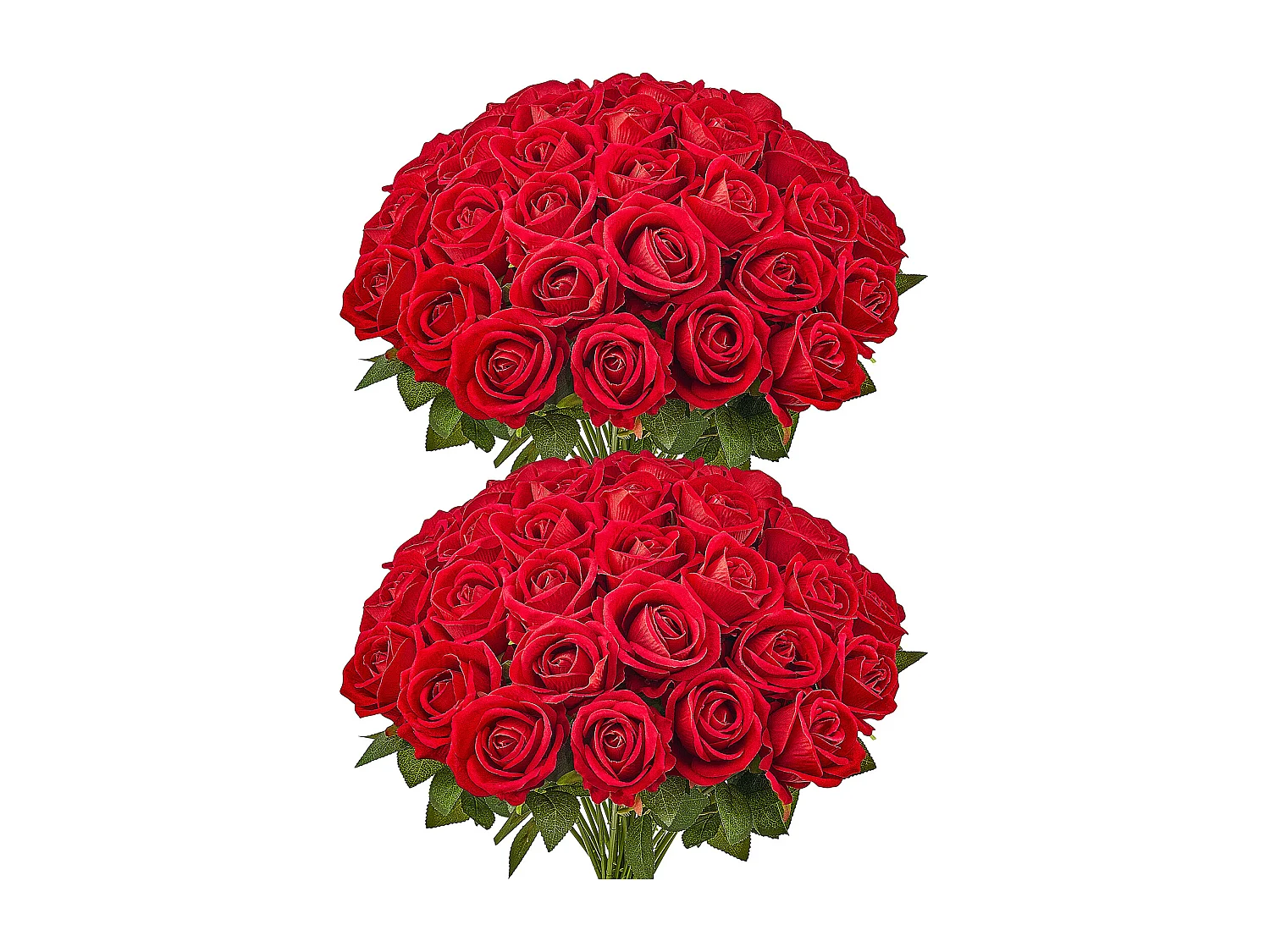 Rose Artificielle SucceBuy Fleurs Artificielles 508 mm Bouquets de Fausses Fleurs, Aspect Réaliste avec Tête de Rose 70 mm Rouge, Lot de 60