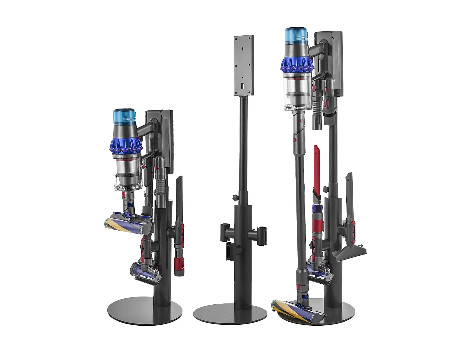 Support d'Aspirateur pour Dyson SucceBuy Compatible avec V7, V8, V10, V11, V12, V15, SV10, SV12, SV14, SV18, SV21, avec 3 Clips et Hauteur Réglable 865-1300 mm