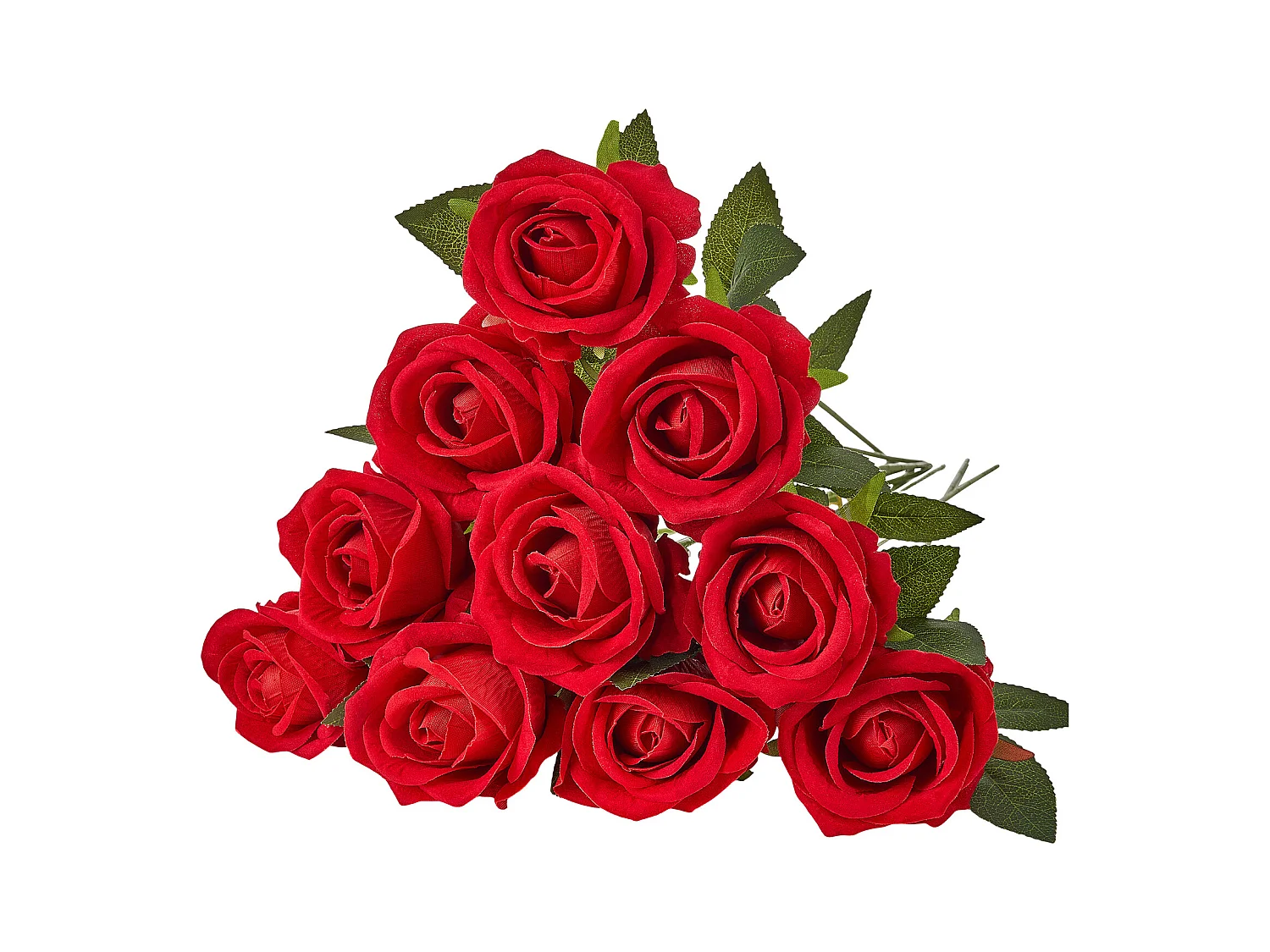 Rose Artificielle SucceBuy Fleurs Artificielles 508 mm Bouquets de Fausses Fleurs, Aspect Réaliste avec Tête de Rose 70 mm Rouge, Lot de 500