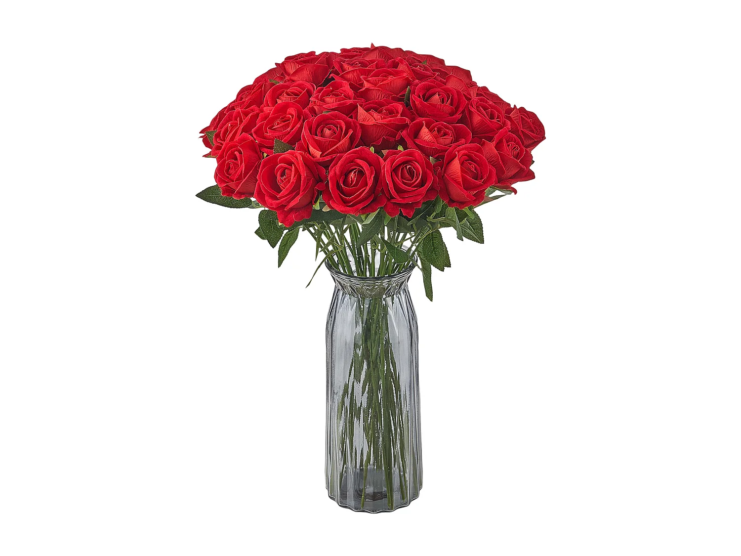 Rose Artificielle SucceBuy Fleurs Artificielles 508 mm Bouquets de Fausses Fleurs, Aspect Réaliste avec Tête de Rose 70 mm Rouge, Lot de 500